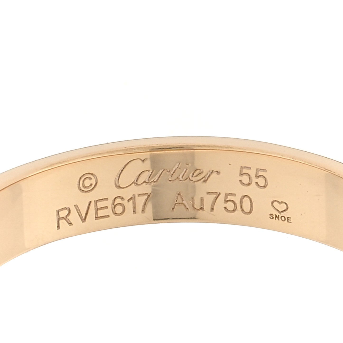 18K Yellow Gold 3.5mm LOVE Wedding Band Ring 55 7.25