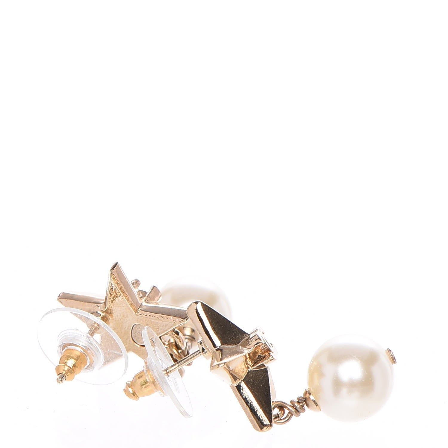 Chanel Pearl CC Star Drop Earrings Gold 5 of 6