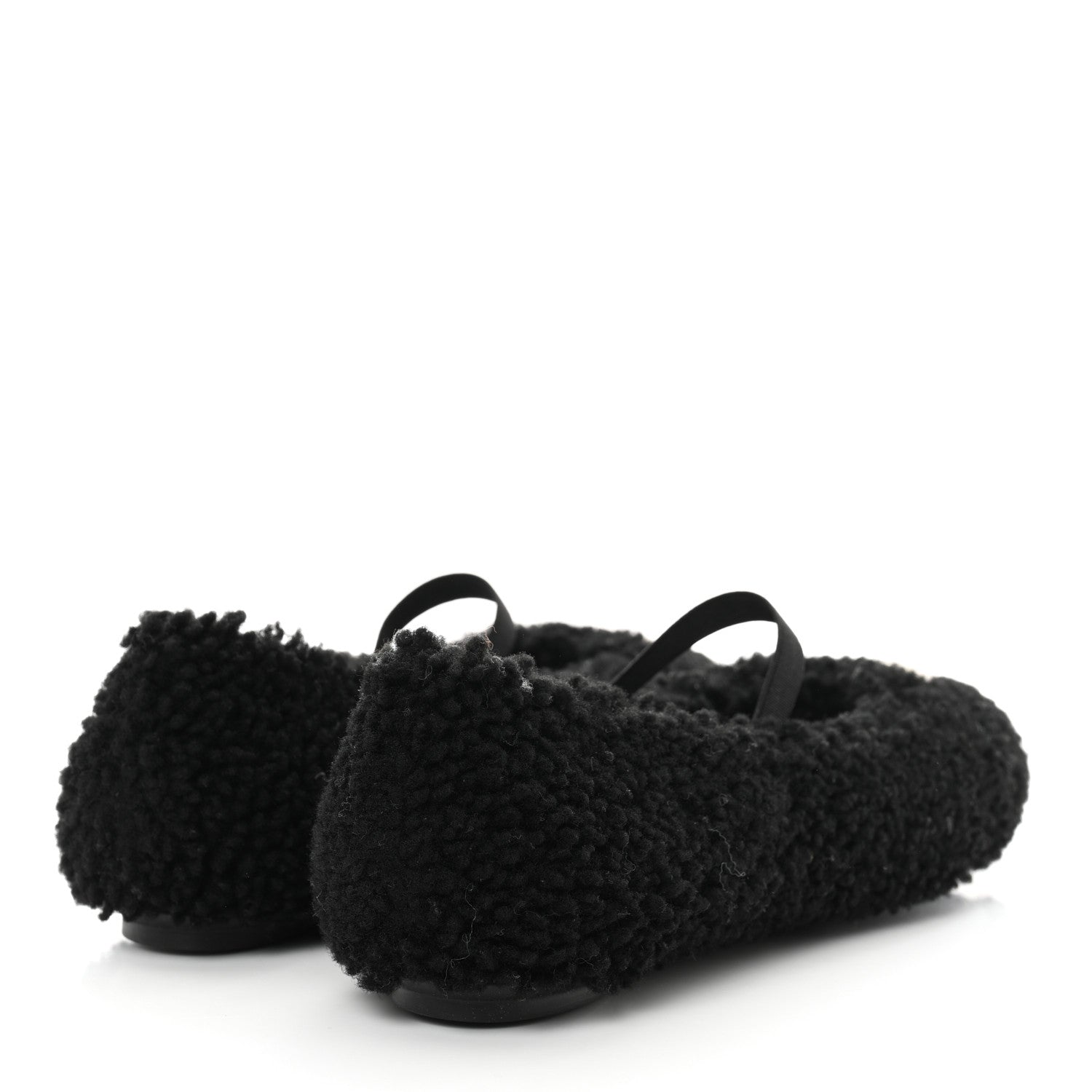 Louis Vuitton Shearling Popi Ballerina Flats 40 Black 4 of 9