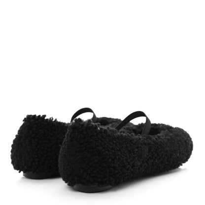 Louis Vuitton Shearling Popi Ballerina Flats 40 Black 4 of 9