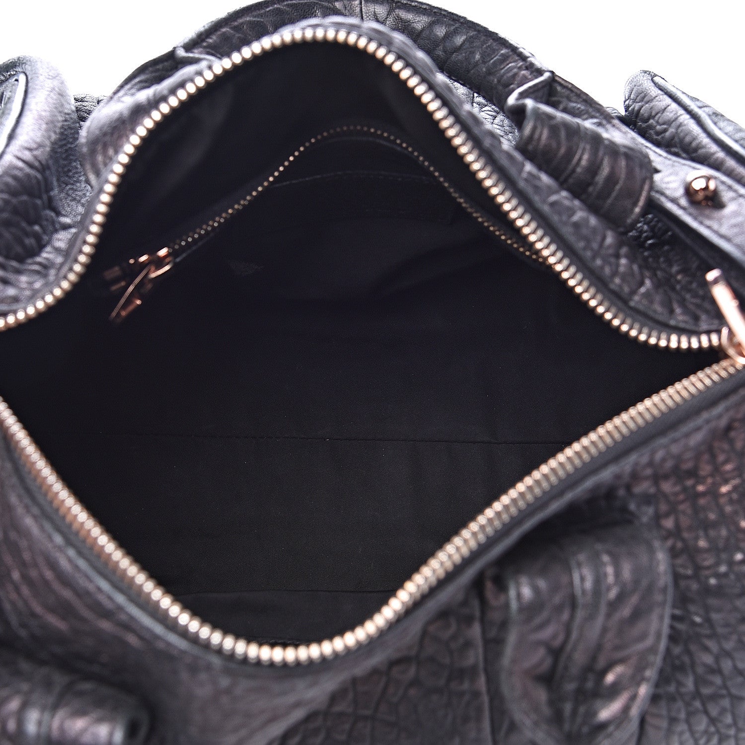 Alexander Wang Pebbled Lambskin Rocco Black Rose Gold Hardware 4 of 13