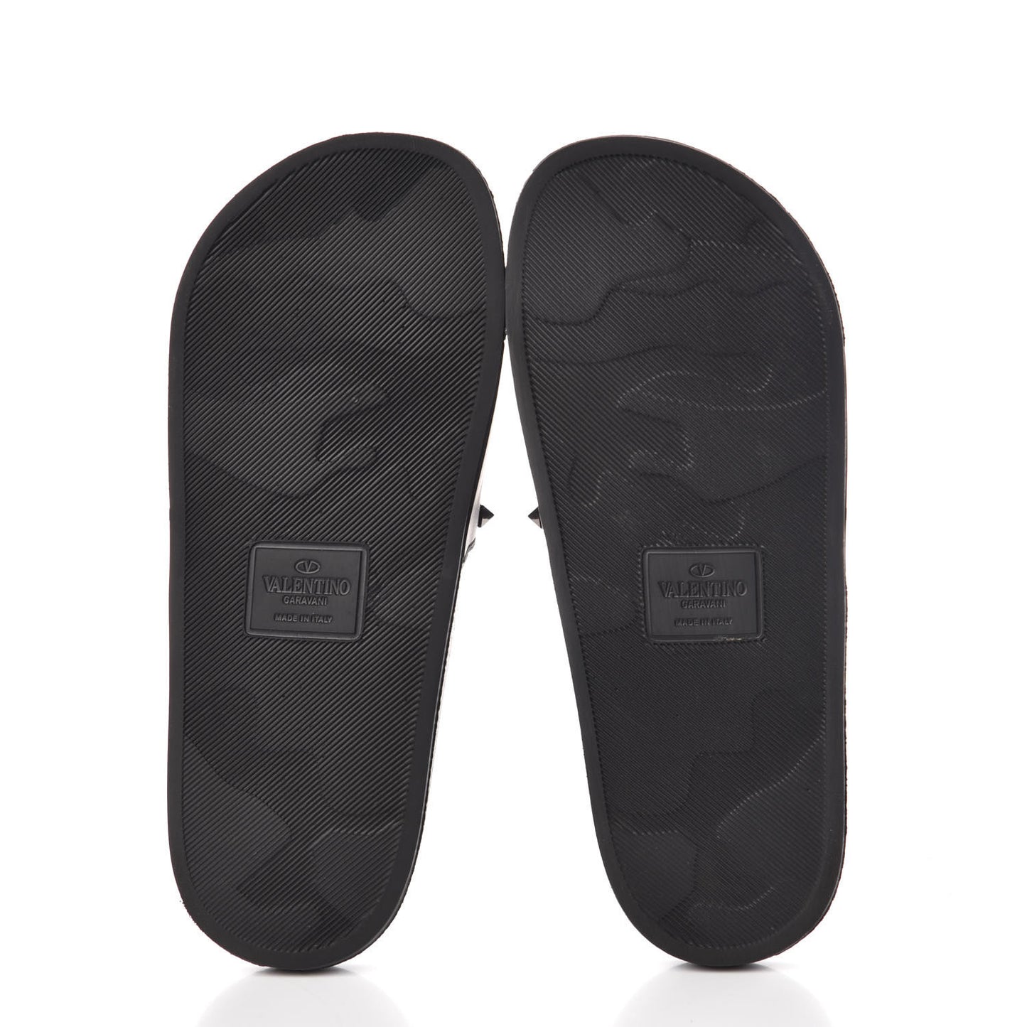 Rubber Rockstud Slide Sandals 39 Black