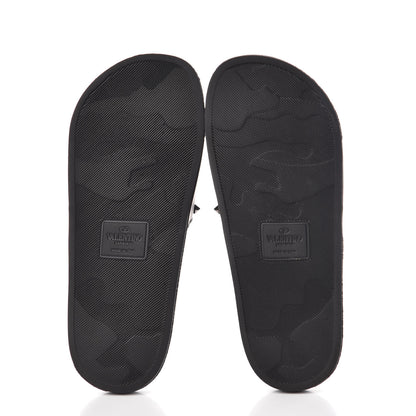 Valentino Garavani Rubber Rockstud Slide Sandals 39 Black 7 of 9