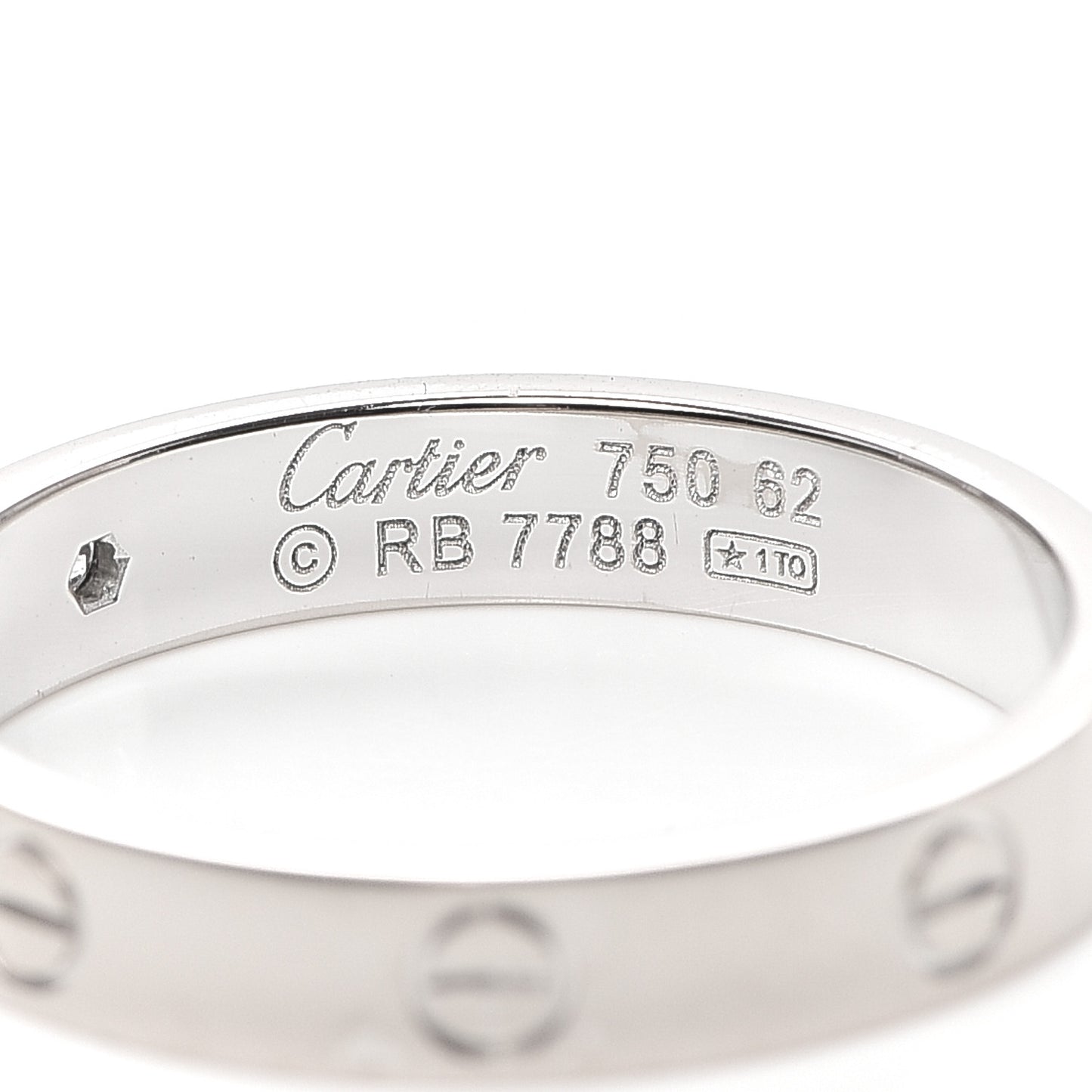 18K White Gold Diamond 4mm LOVE Wedding Band Ring 62 10