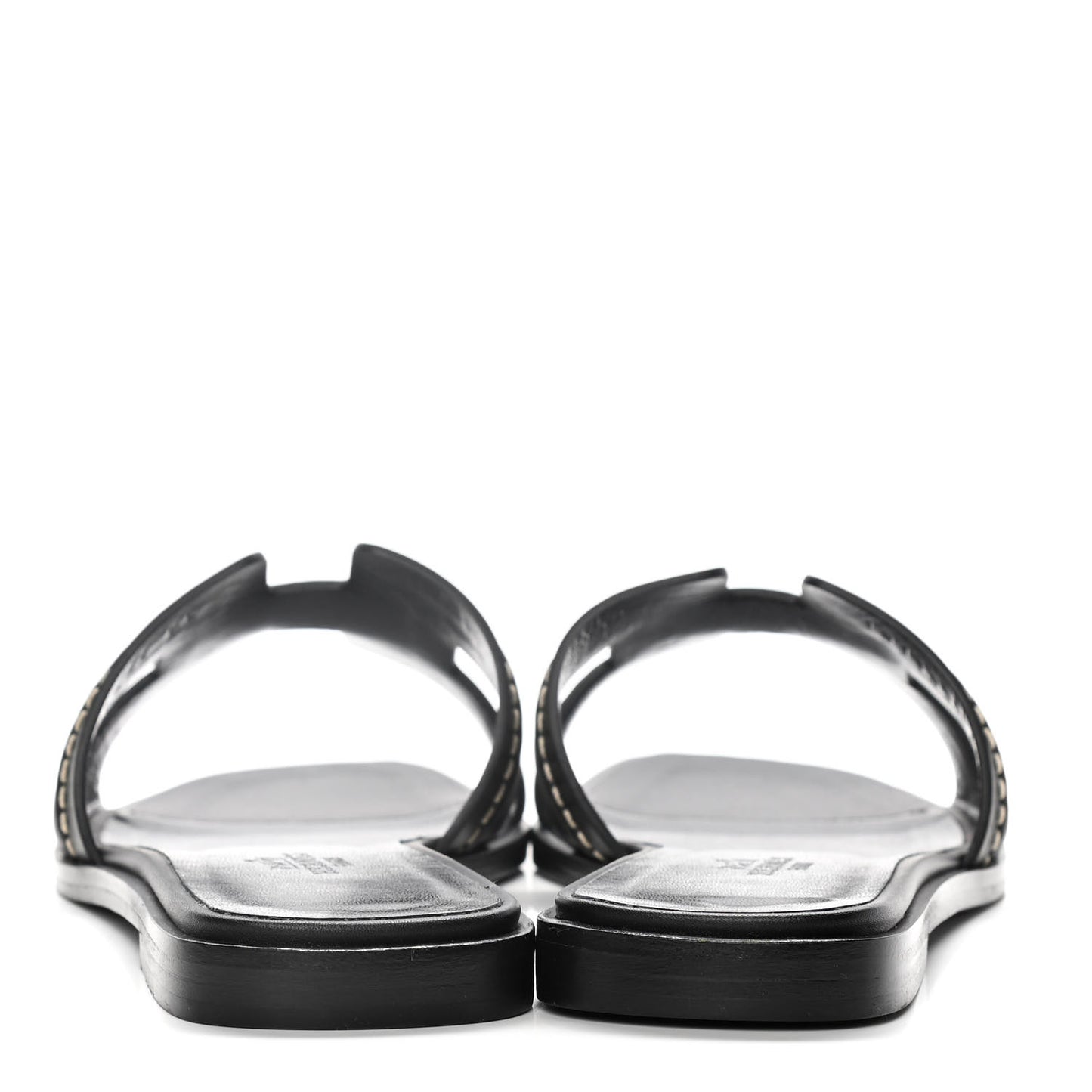 Calfskin Pique Oran Sandals 36.5 Black