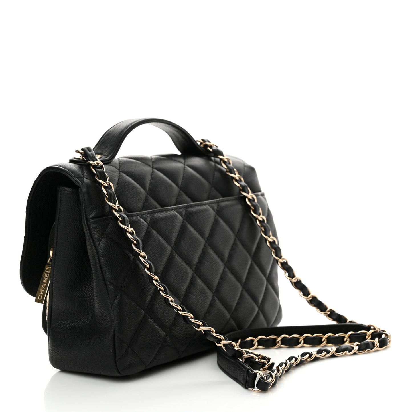 Caviar Quilted Small Business Affinity Flap Black