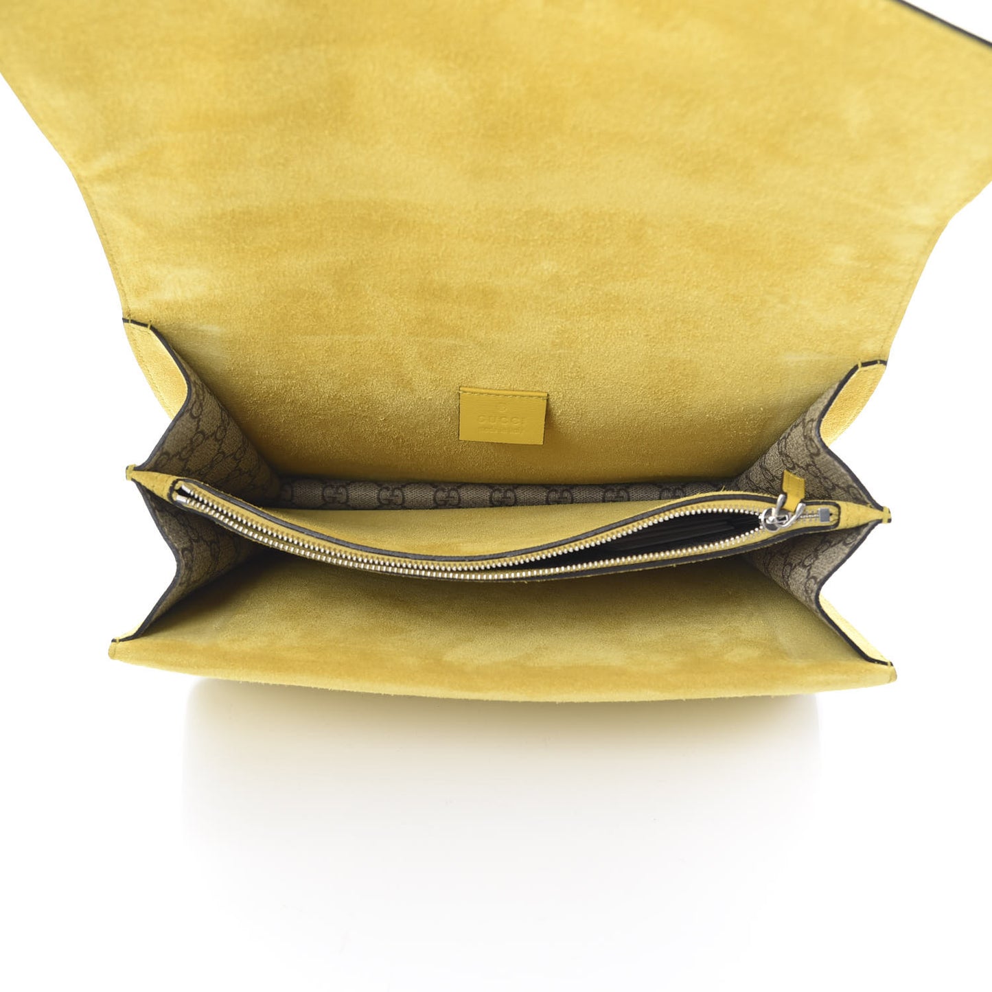 GG Supreme Monogram Crystal Bow Embroidered Medium Dionysus Shoulder Bag Yellow