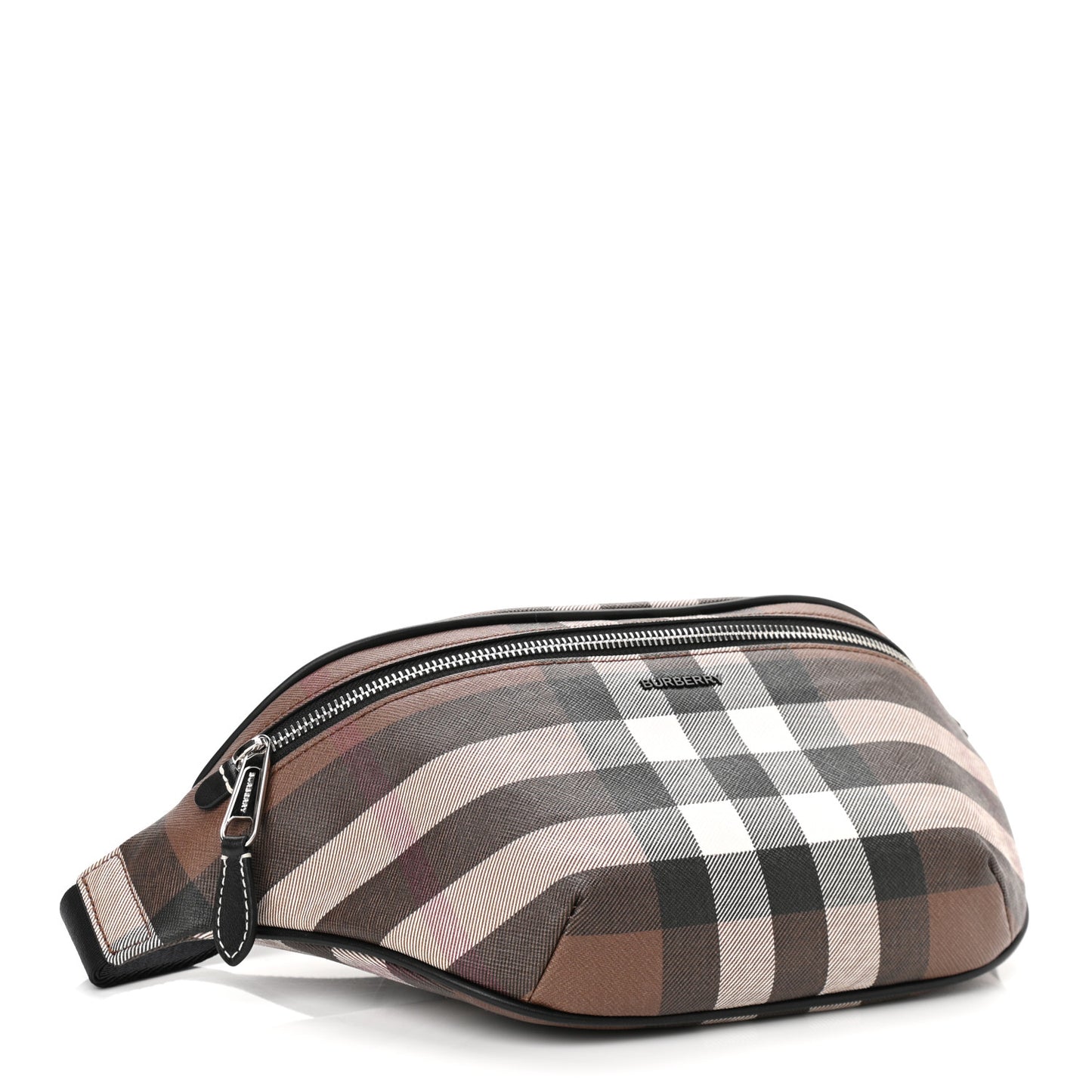 E-canvas Check Bum Bag Dark Birch Brown