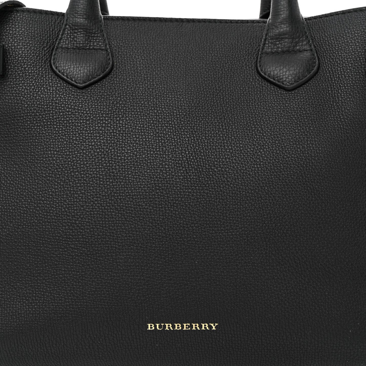Grainy Calfskin House Check Medium Banner Tote Black