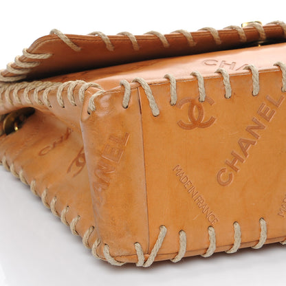 Chanel Calfskin Embossed XL Jumbo Flap Natural 17 of 20