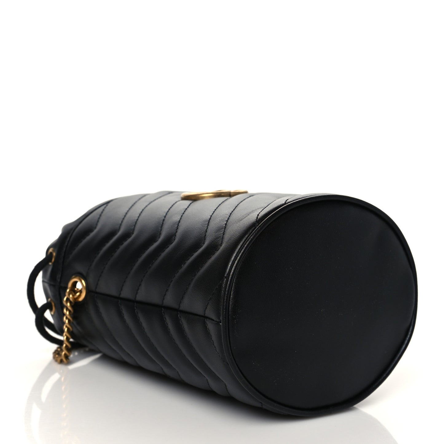 Calfskin Matelasse Mini GG Marmont 2.0 Bucket Bag Black