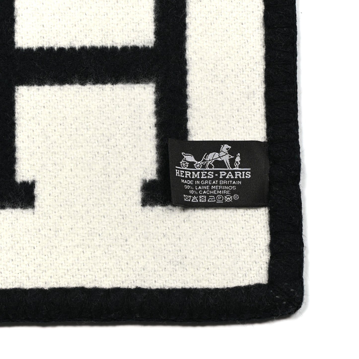 Wool Cashmere Avalon III Blanket Ecru Black