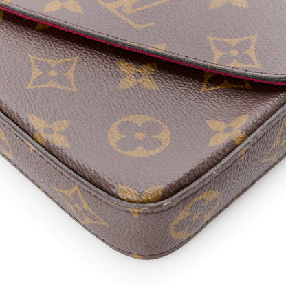 Louis Vuitton Monogram Pochette Felicie Chain Wallet Fuchsia 15 of 16