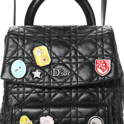 Christian Dior Lambskin Cannage Small Lucky Badge Stardust Backpack Black 7 of 9