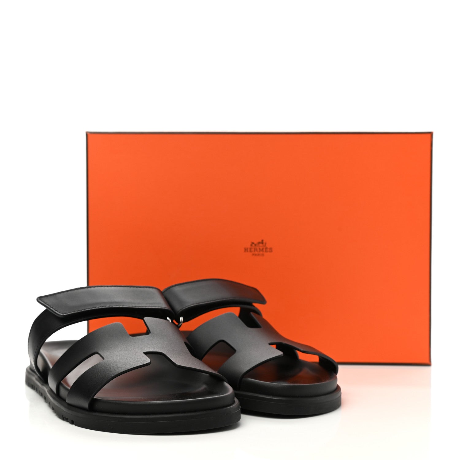Hermes Calfskin Womens Chypre Sandals 38 Black 9 of 9