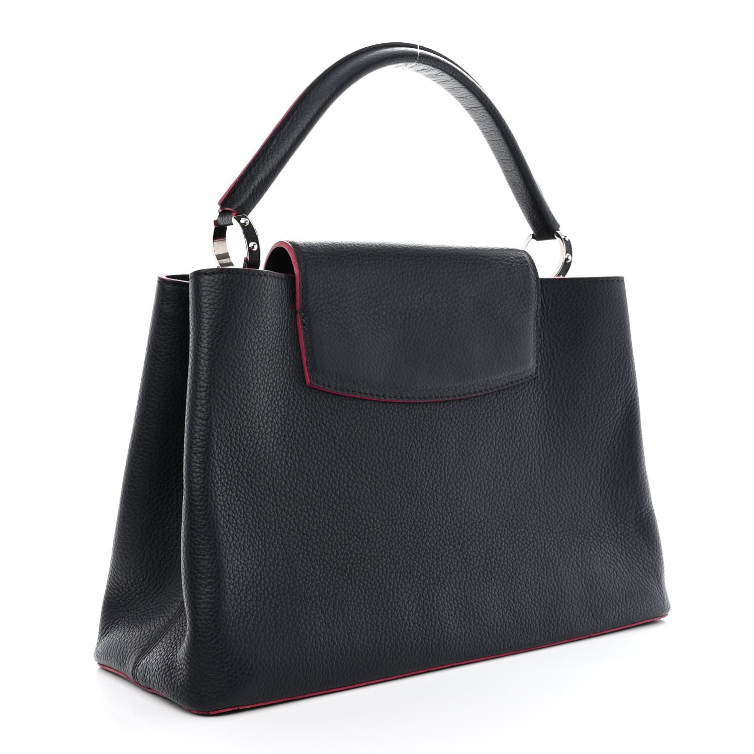 Louis Vuitton Taurillon Capucines MM Black Fuchsia 3 of 12