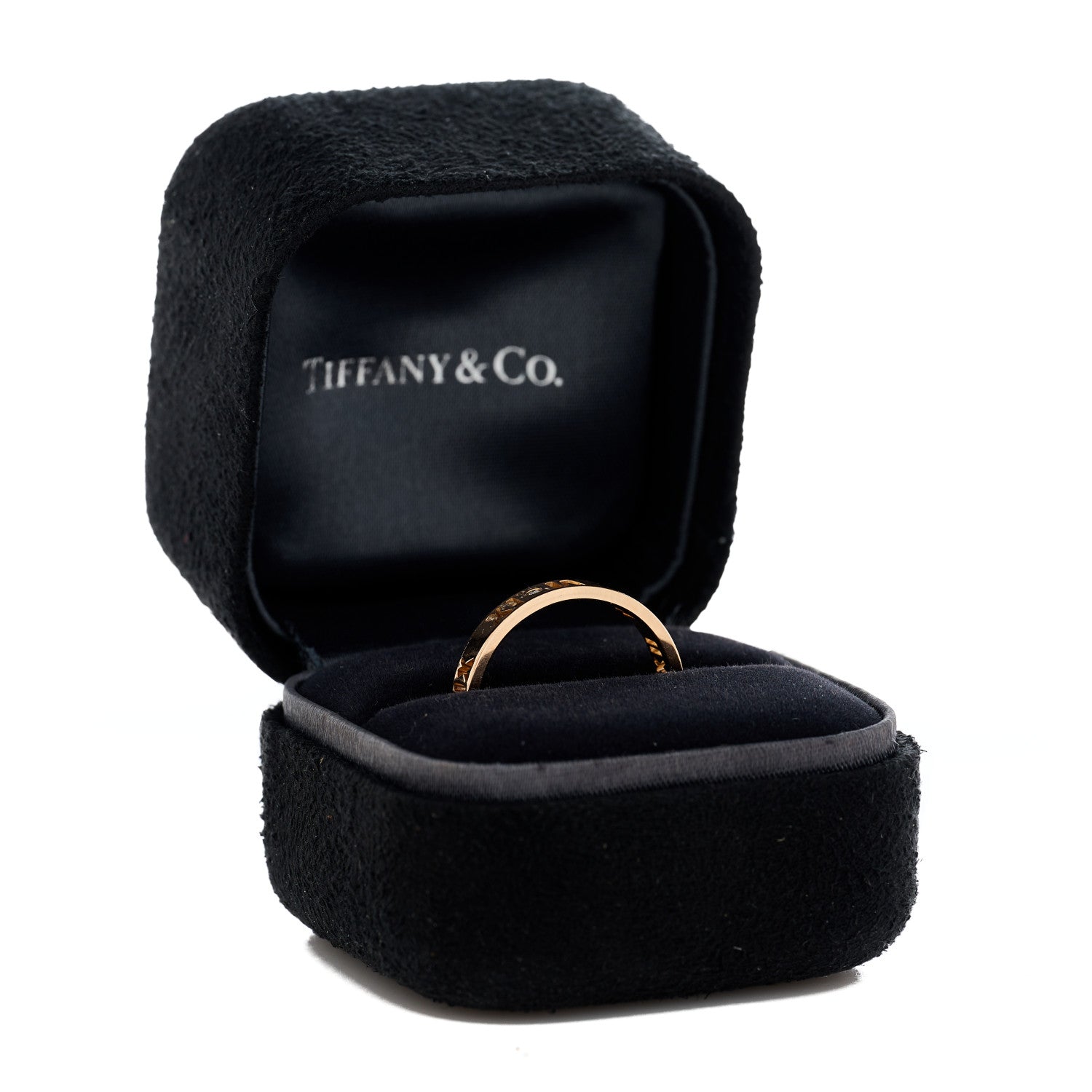 Tiffany 18K Rose Gold Diamond Atlas Pierced Ring 58 8.25 5 of 5