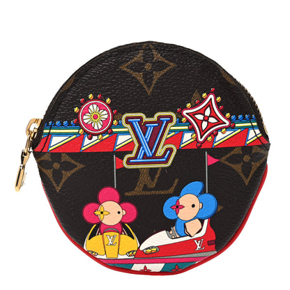 Louis Vuitton Monogram 2020 Christmas Animation Bumper Cars Round Coin Purse Coquelicot 1 of 8