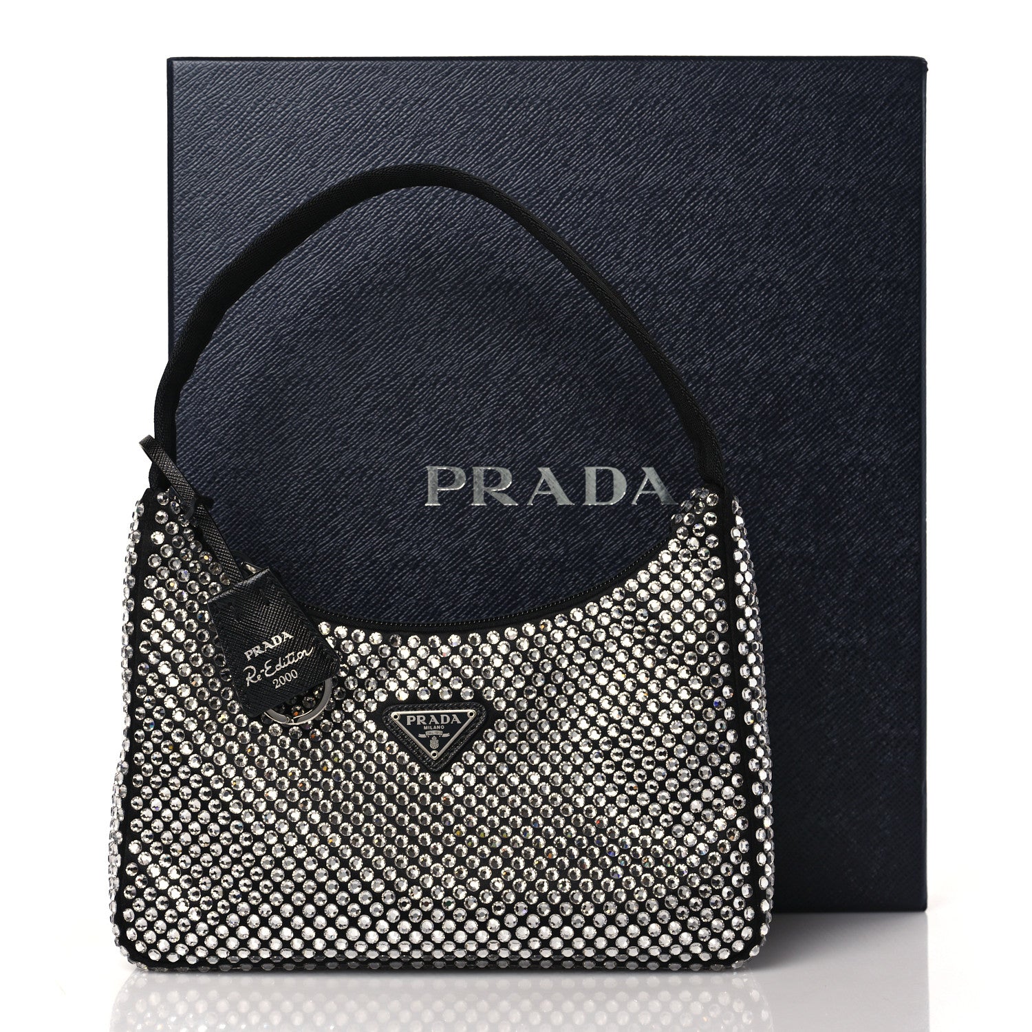 Prada Satin Crystal Mini Re-Edition 2000 Bag Cristal 10 of 10