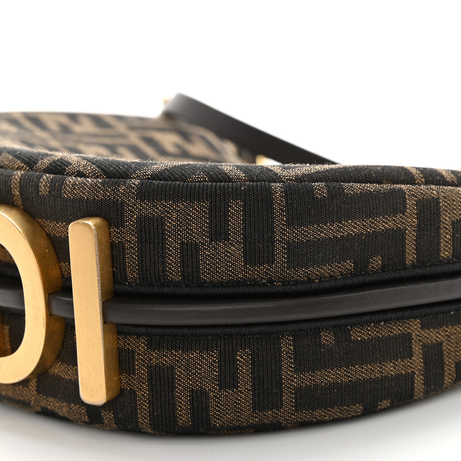 Fendi Fabric Jacquard Vitello Grace FF 1974 Mini Fendigraphy Hobo Bag Tobacco Moro Ebano 10 of 12