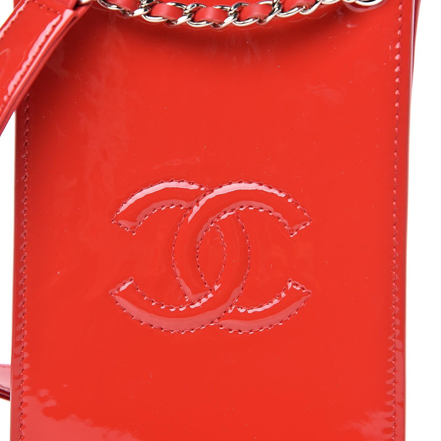 Chanel Patent Crossbody CC Phone Holder Red 10 of 11