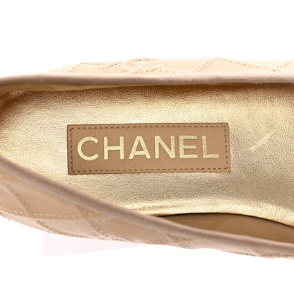 Chanel Lambskin Patent Double Stitched CC Cap Toe Ballerina Flats 40.5 Ivory Black 7 of 11