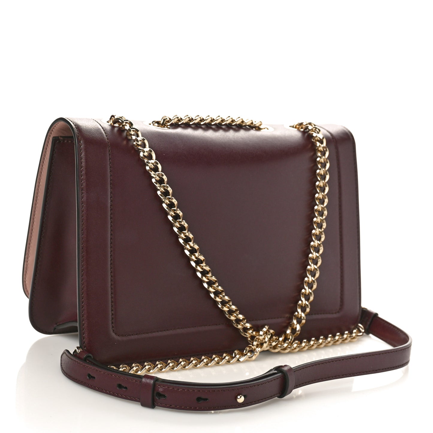 Calfskin Medium Vara Rainbow Crossbody Bag Wine Red Fiocco