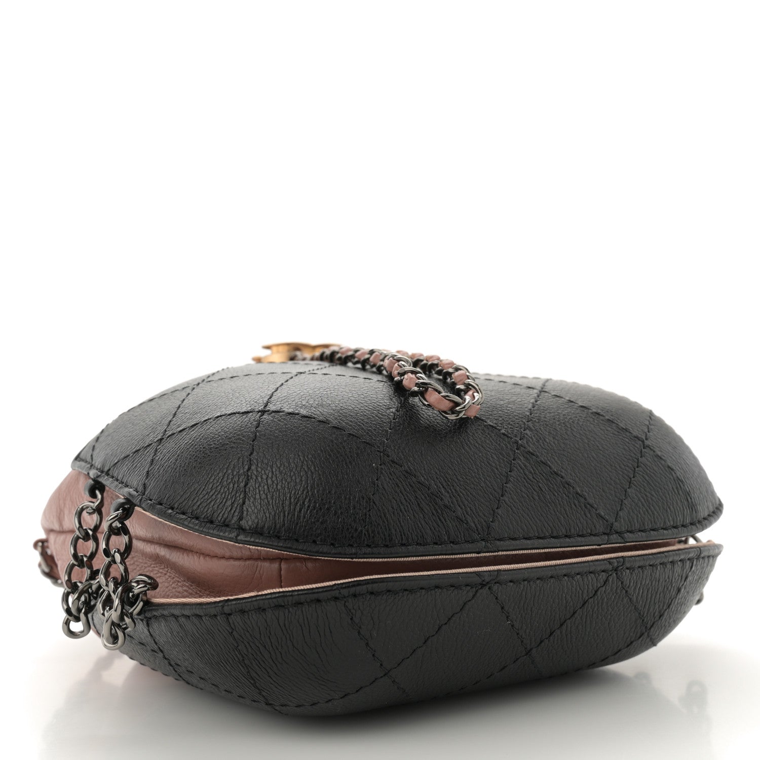 Chanel Calfskin Quilted Small Gabrielle Bucket Beige Black 4 of 10