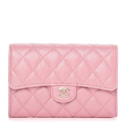 Chanel Iridescent Caviar Quilted Medium Flap Wallet Rose Pink 1 of 11