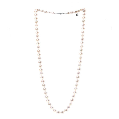 Mikimoto 18K White Gold Akoya 7.5mm 22 Inch Pearl Strand Necklace Earring Set 6 of 13