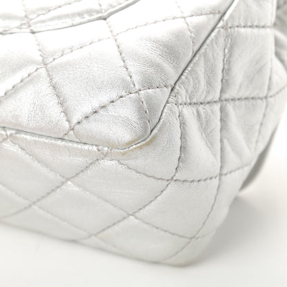 Chanel Metallic Lambskin Quilted Jumbo Single Flap Silver 11 of 14