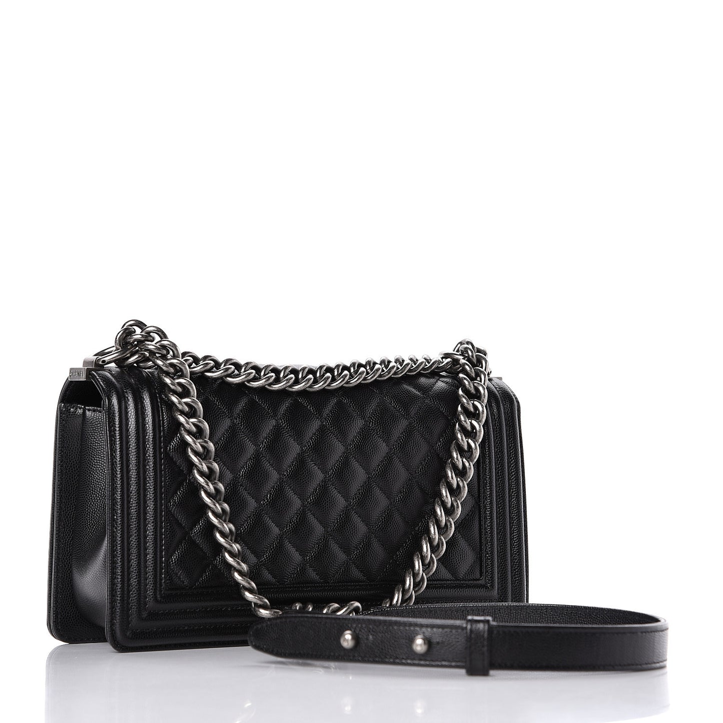 Caviar Quilted Medium Boy Flap Black