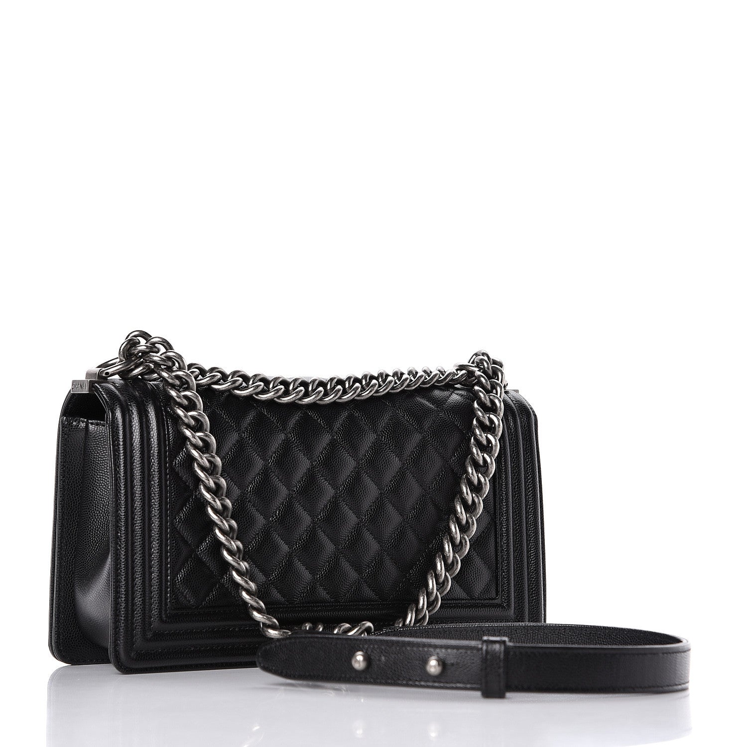 Chanel Caviar Quilted Medium Boy Flap Black 3 of 12