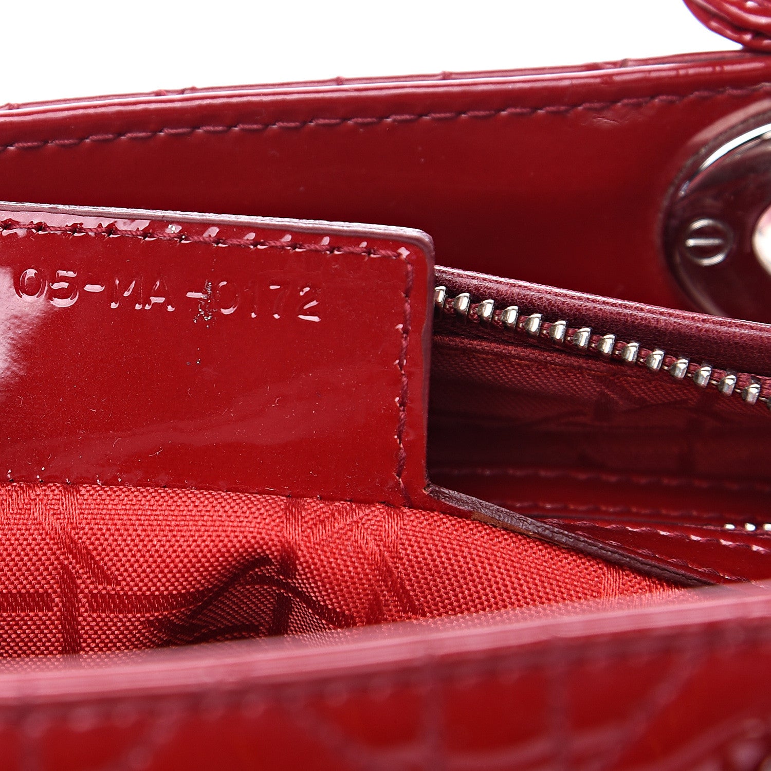 Christian Dior Patent Cannage Medium Lady Dior Red 6 of 10