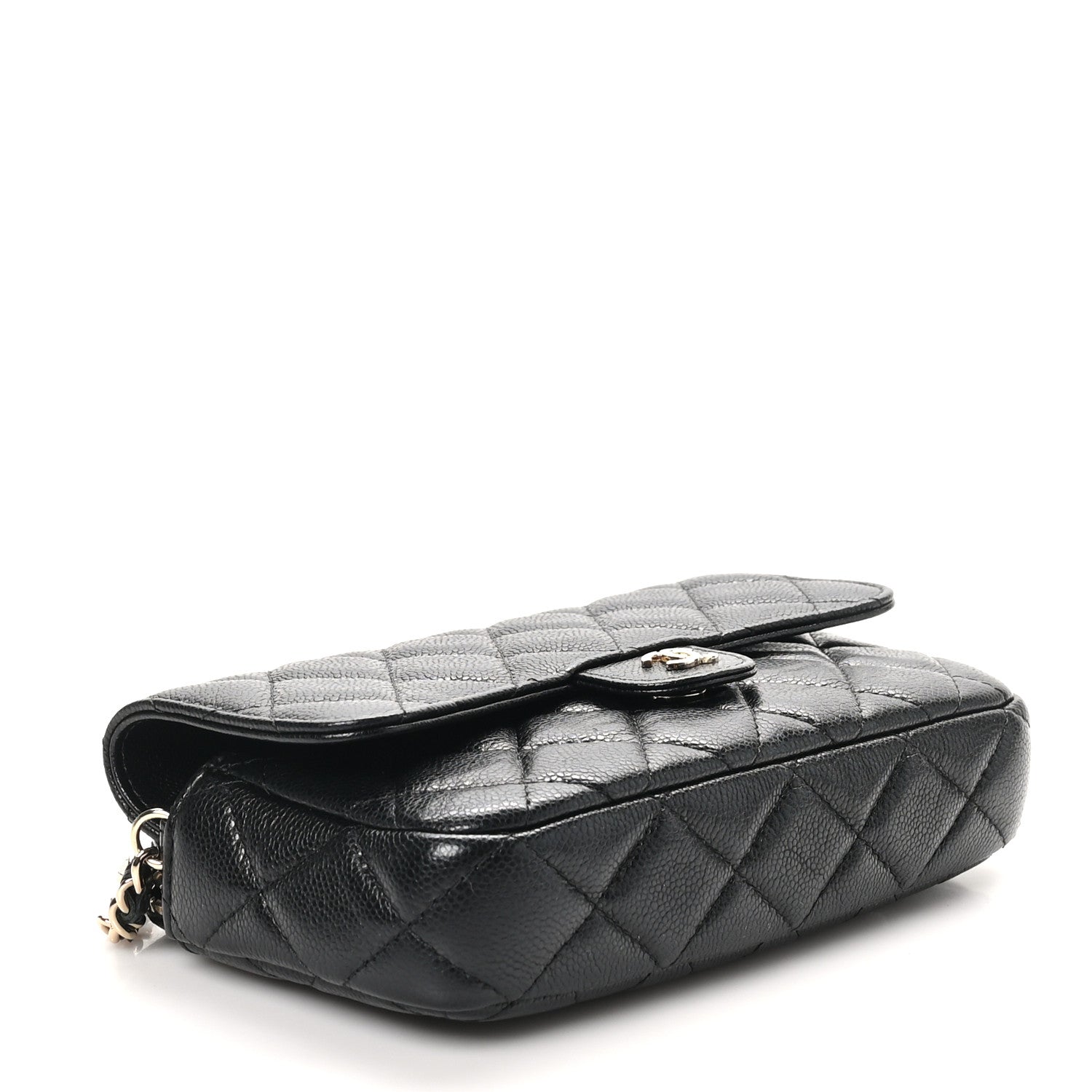 Chanel Caviar Quilted Flap Phone Holder With Chain Black 4 of 13