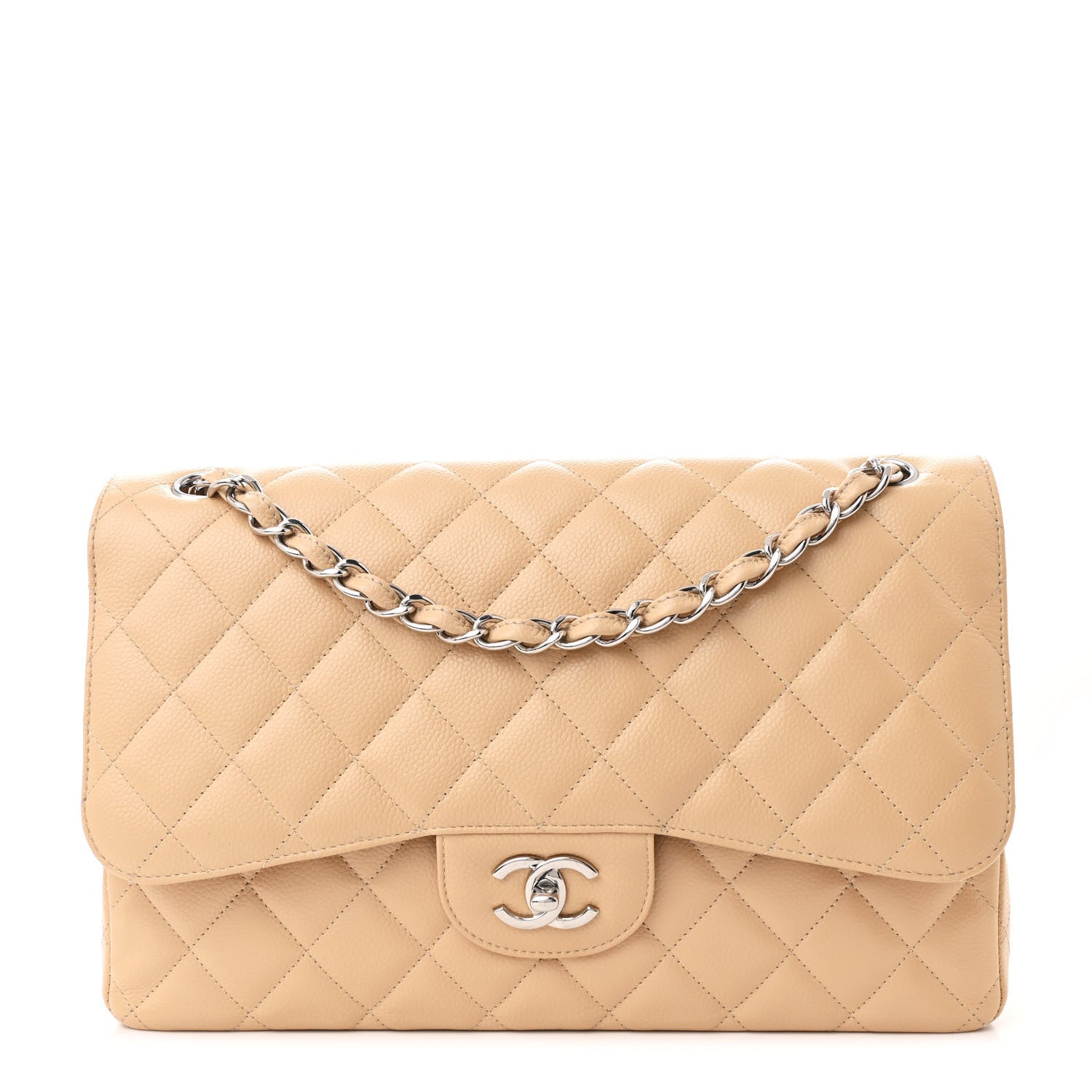 Chanel Caviar Quilted Jumbo Double Flap Beige Clair 1 of 13