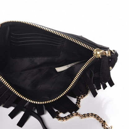 Burberry Suede Fringe Peyton Crossbody Clutch Bag Black 5 of 8