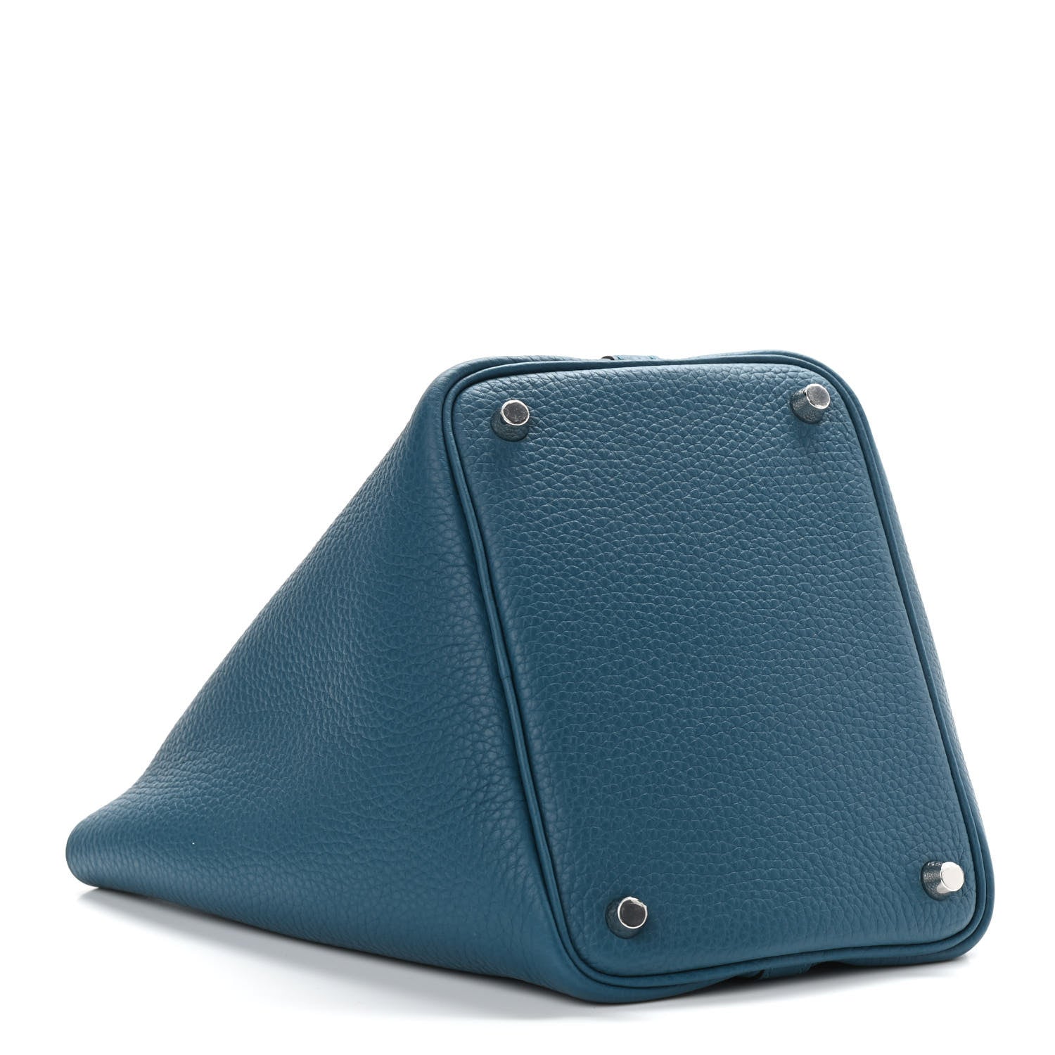 Hermes Taurillon Clemence Eclat Picotin Lock 18 PM Vert Bosphore Deep Blue 4 of 11