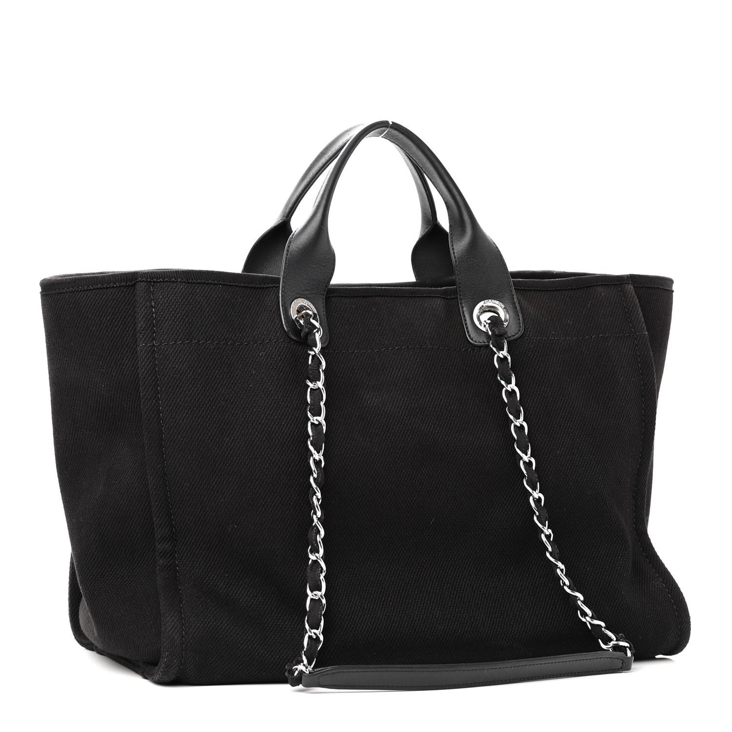 Canvas Pearl Medium Deauville Tote Black