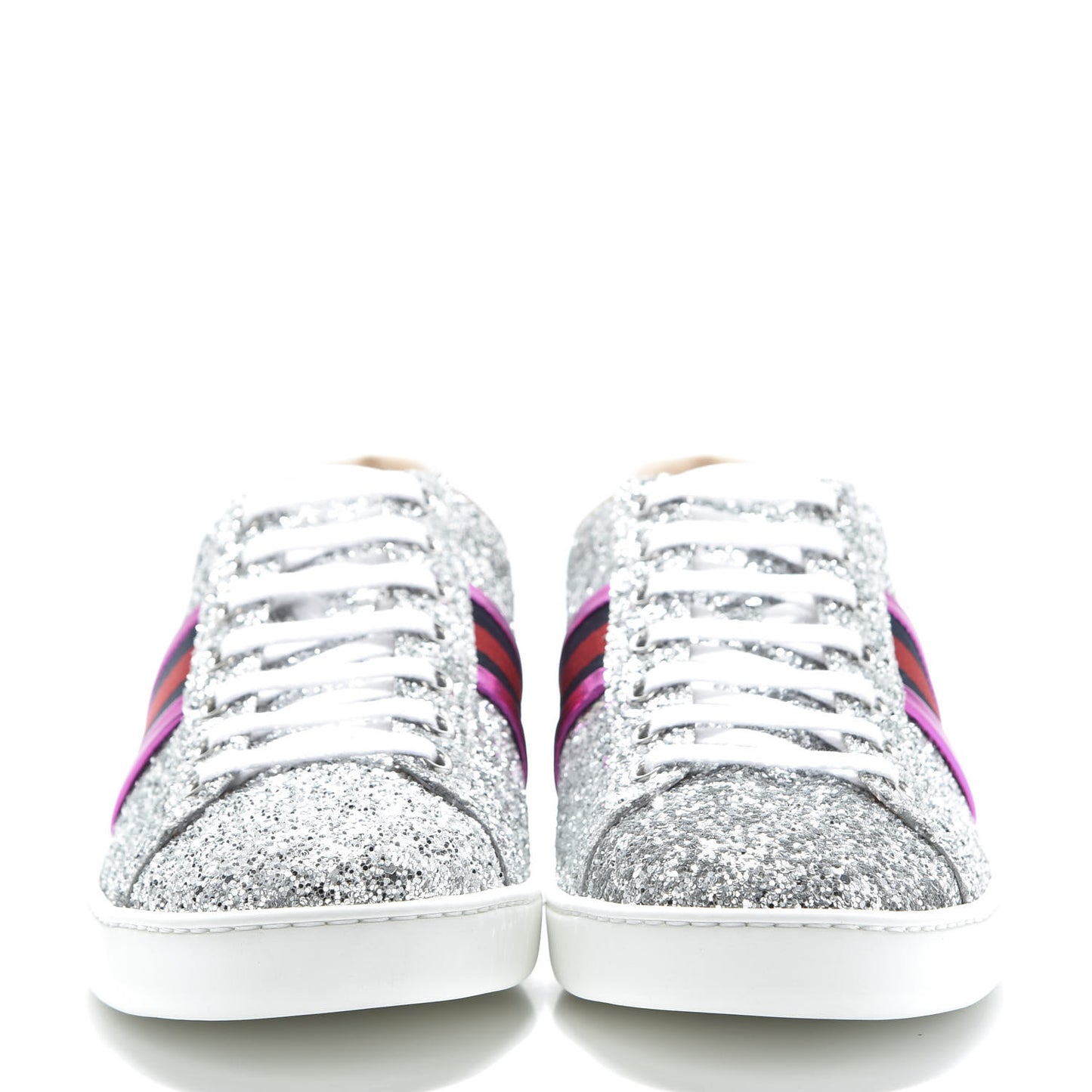 Glitter Web Womens Ace Sneakers 38.5 Silver