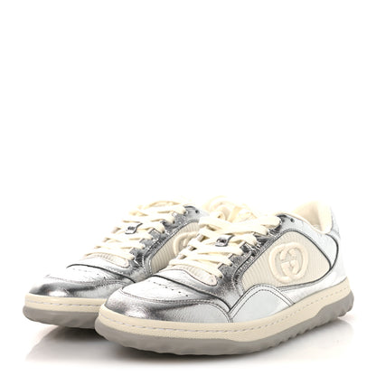 Gucci Ginza Calfskin MAC80 Womens Sneakers 38.5 Silver Off White 4 of 12