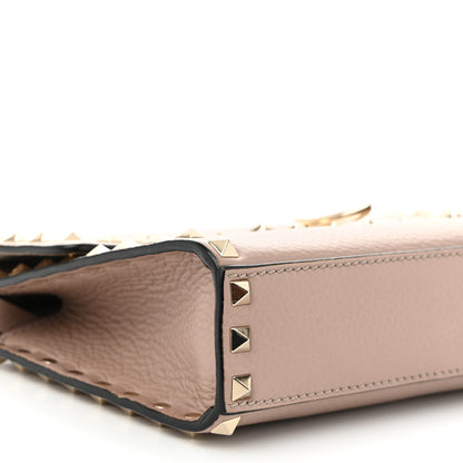 Valentino Garavani Pebbled Calfskin Medium Rockstud Flip Lock Crossbody Bag Poudre 8 of 11