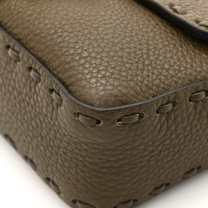 Fendi Cuoio Roma Sellerissima Nappa Sintetica Tape Stitch Mini Baguette Argento 11 of 11
