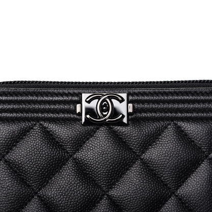 Chanel Caviar Quilted Small Boy Zip Around Wallet So Black 11 of 12