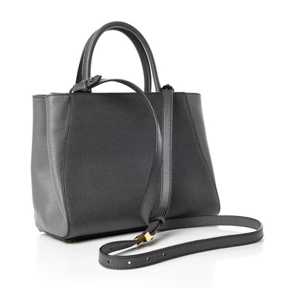Fendi Vitello Elite Petite 2Jours Tote Grigio Grigio Chiaro 3 of 9