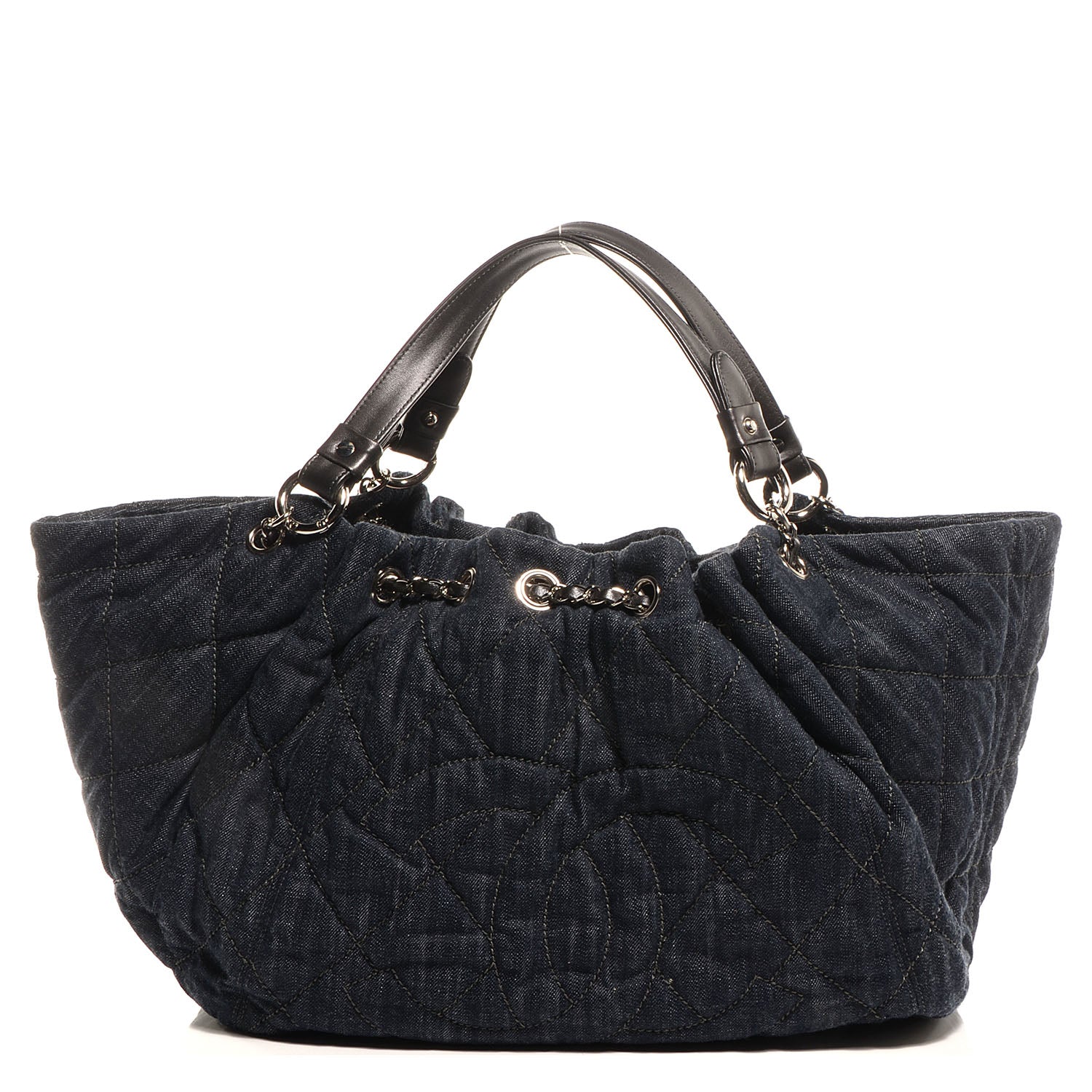 Chanel Denim Quilted Stretch Spirit Large Cabas Tote Blue 1 of 6