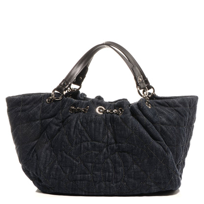 Chanel Denim Quilted Stretch Spirit Large Cabas Tote Blue 1 of 6