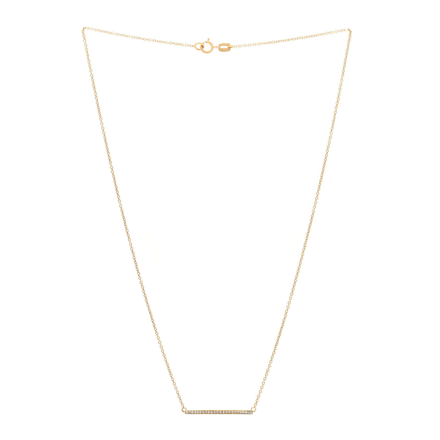 Jennifer Meyer 18K Yellow Gold Diamond Stick Pendant Necklace 2 of 3