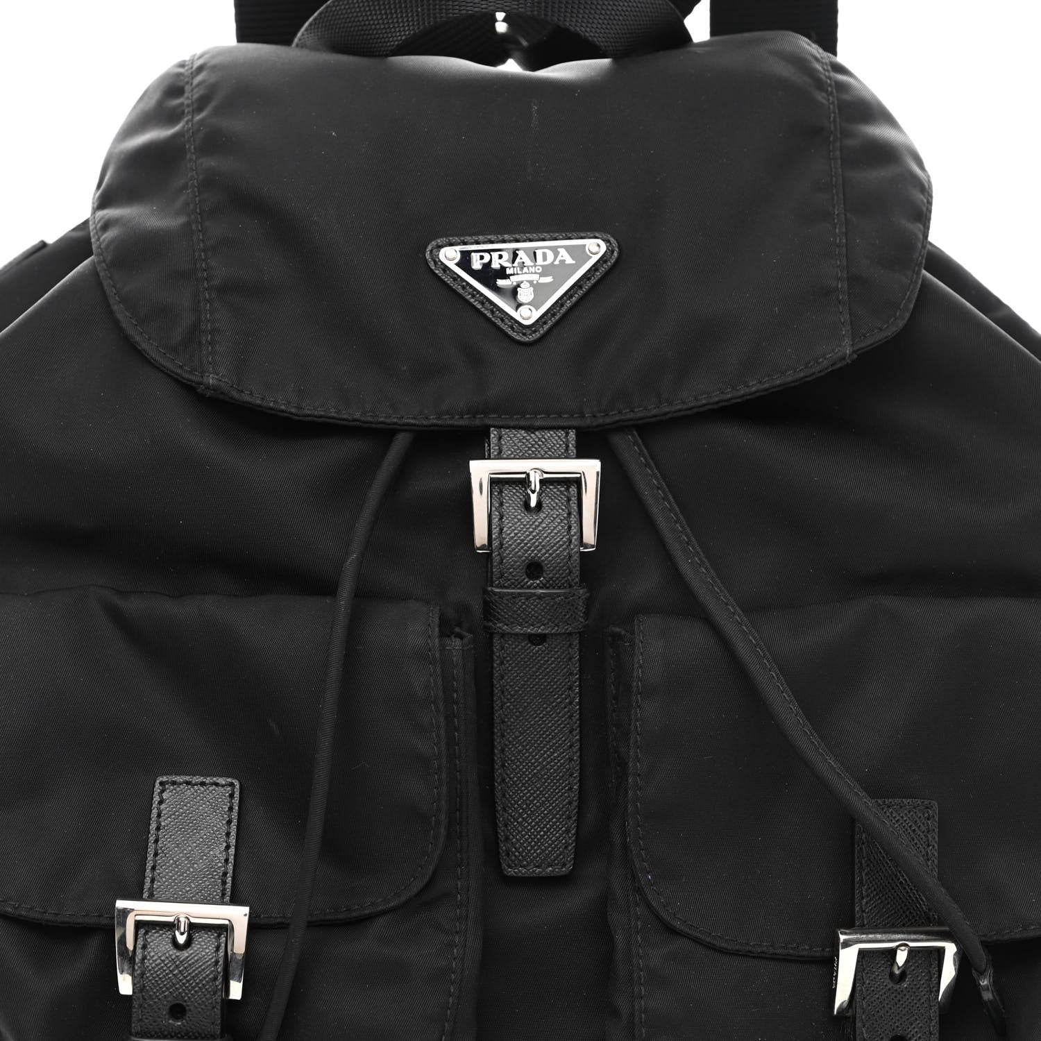 Prada Tessuto Nylon Saffiano Medium Backpack Black 7 of 11