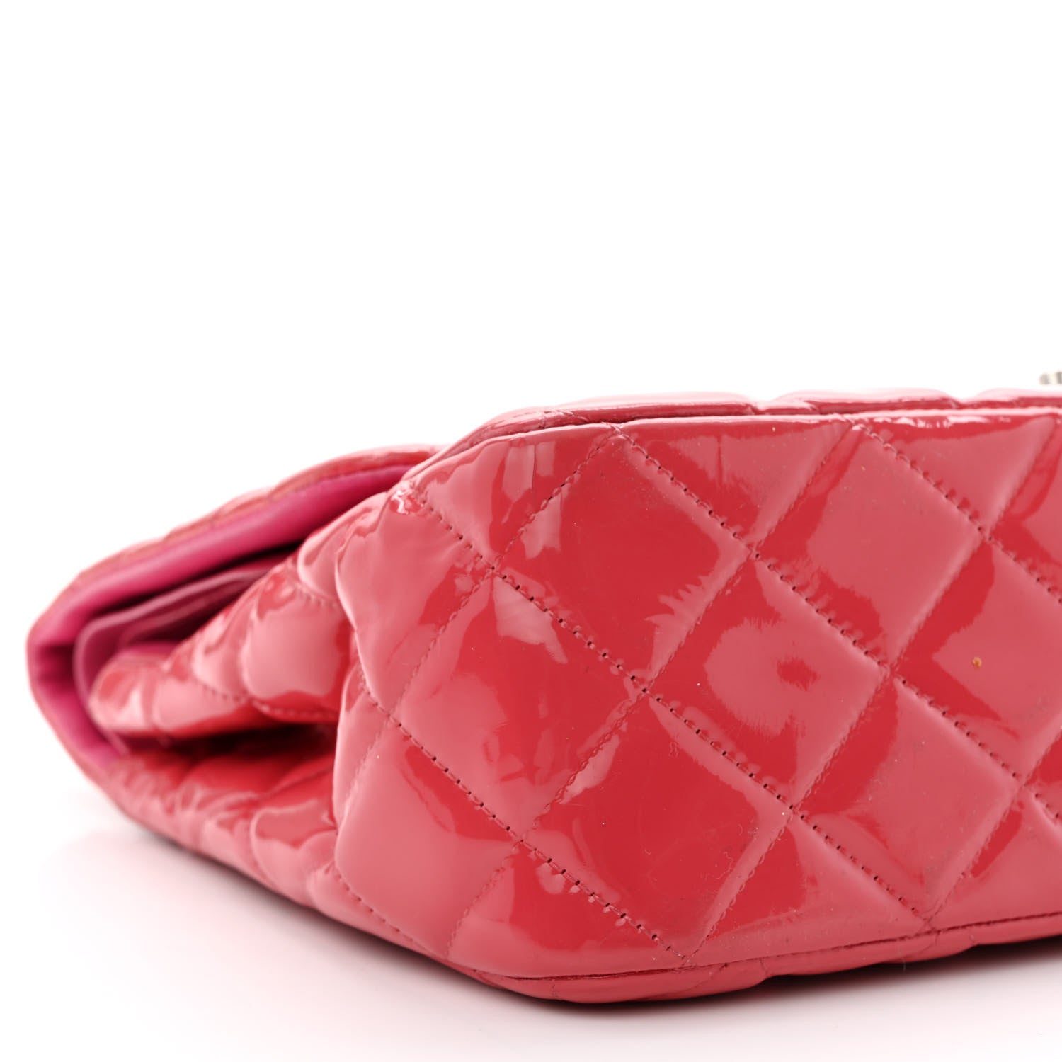 Chanel Patent Quilted Jumbo Double Flap Pink 9 of 17